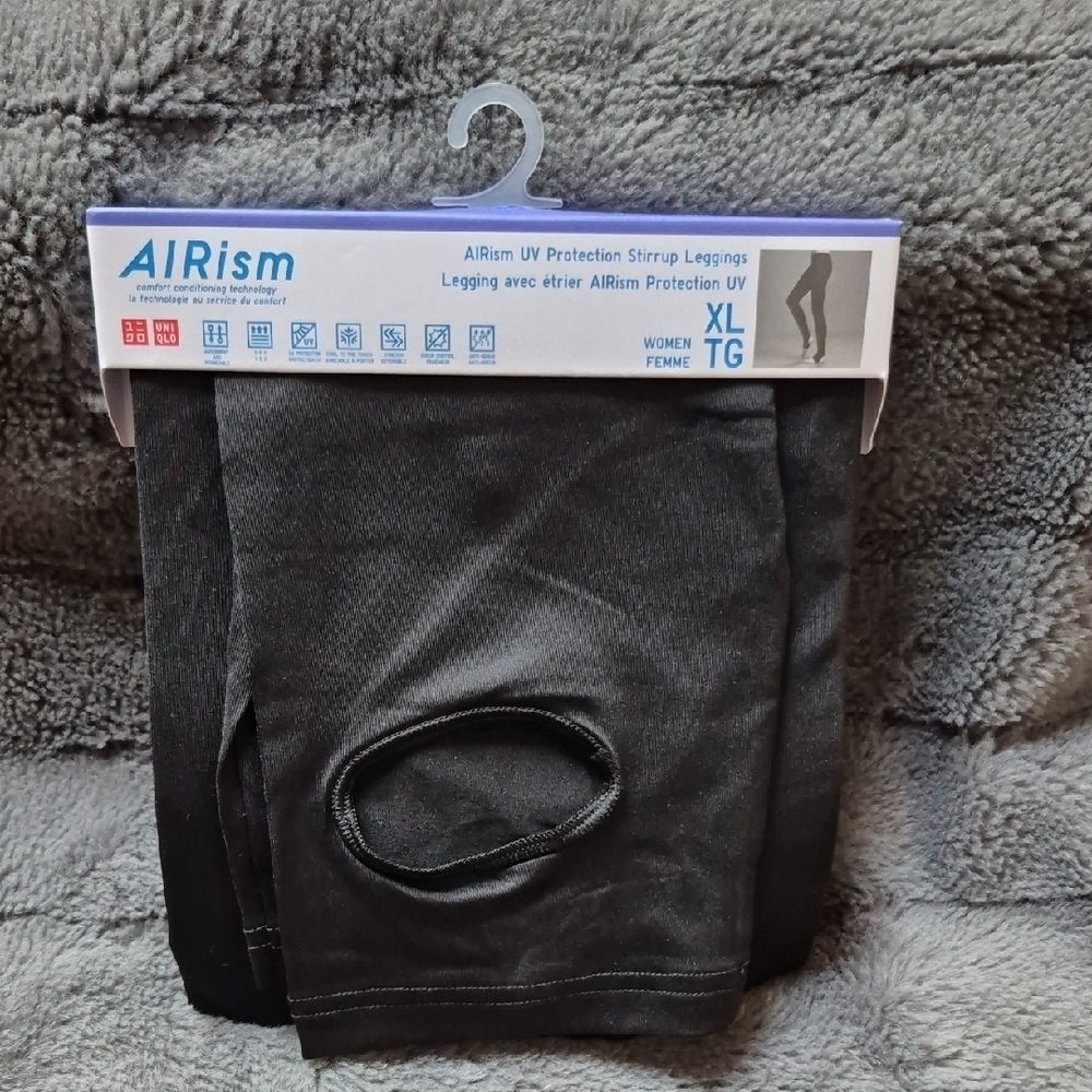 Airism UV Protection Black Stirrup Leggings From Uniqlo Size XL, New With Tags